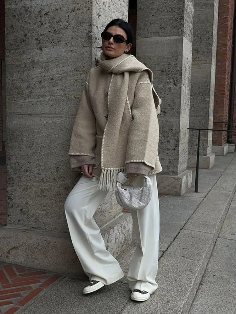 BRONTE | Elegante Warme Jas met Sjaal