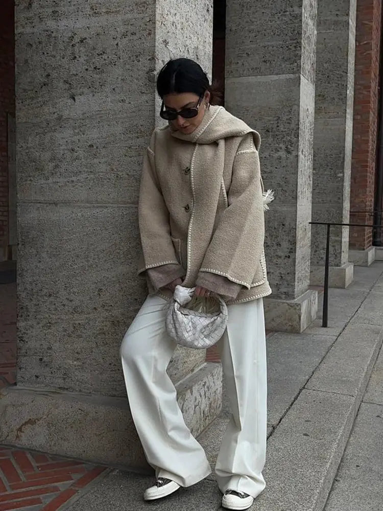 BRONTE | Elegante Warme Jas met Sjaal