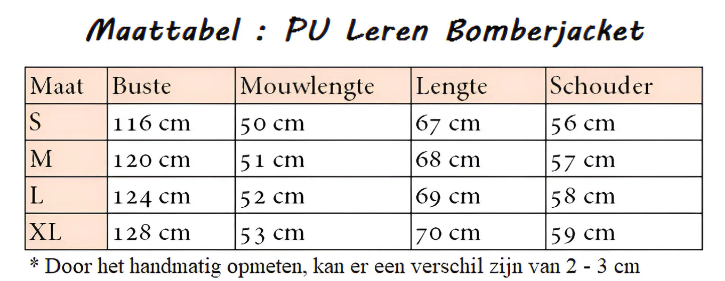 PU Leren Bomberjacket