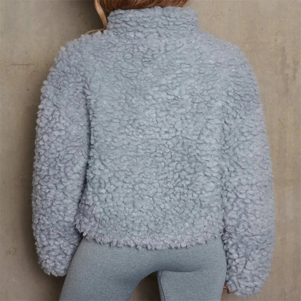 Ariana - Stijlvolle vrouwen pluche zip-up jas