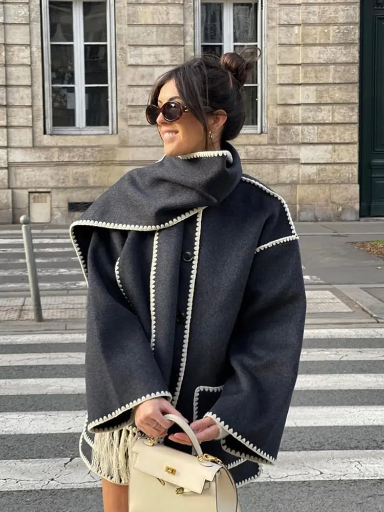 BRONTE | Elegante Warme Jas met Sjaal