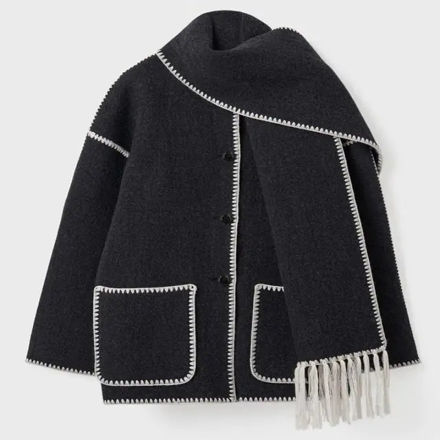 BRONTE | Elegante Warme Jas met Sjaal
