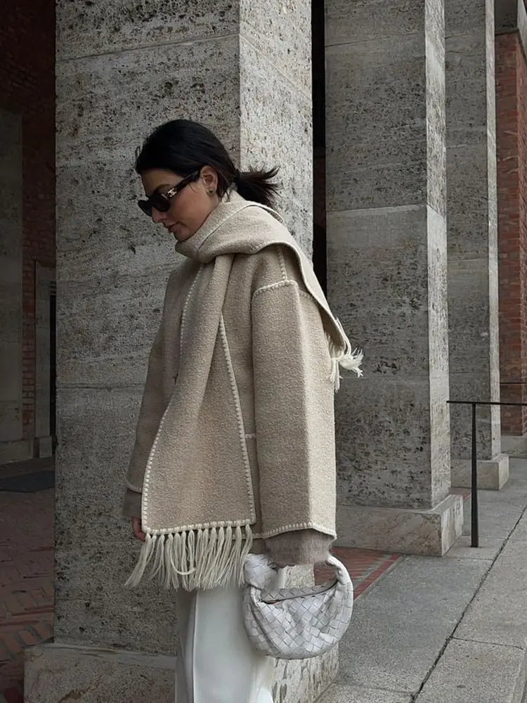 BRONTE | Elegante Warme Jas met Sjaal