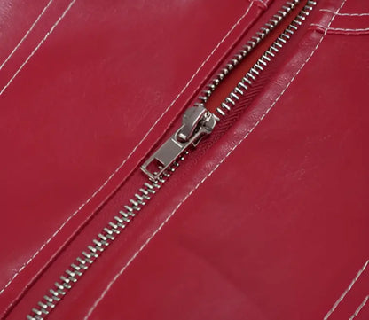 PU Leather Bomber Jacket 