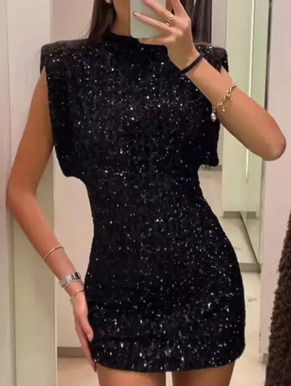 Padded - Glitter Mini Jurk