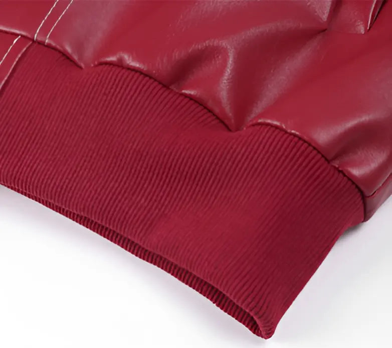 PU Leather Bomber Jacket 