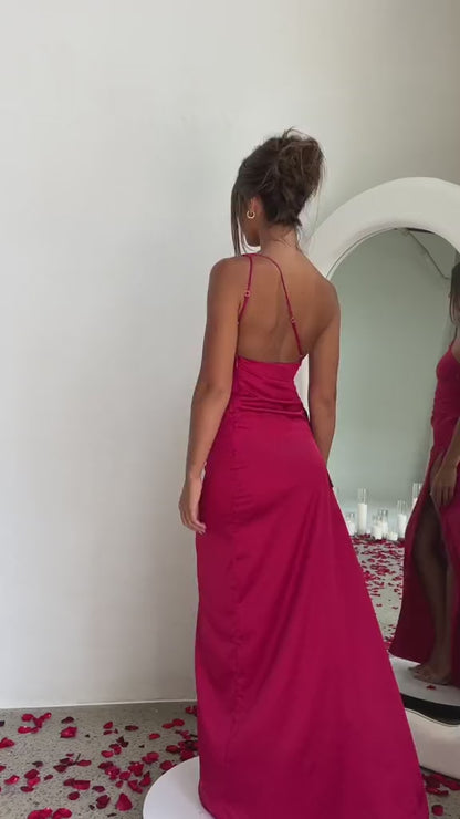 GEORGINA | Satijnen Lange Jurk
